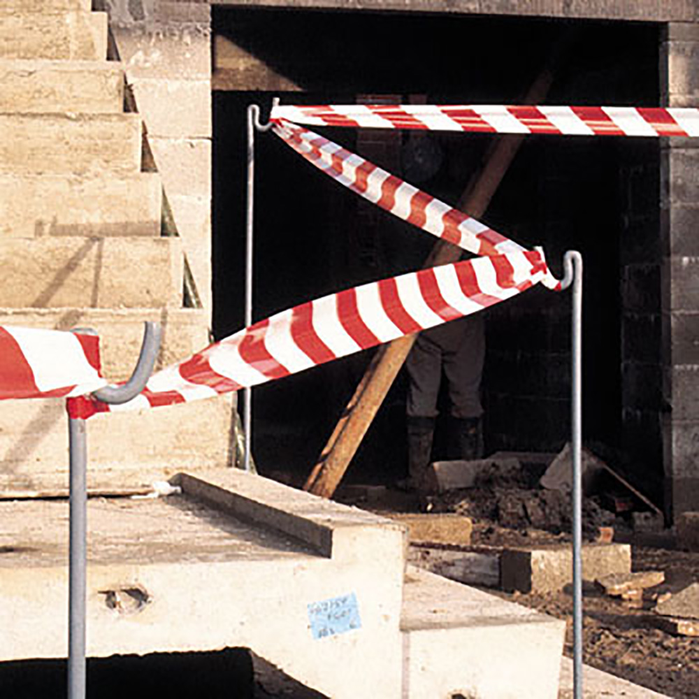 Economy Barricade Tape - 75mm Wide Red   White   Barricade Tape